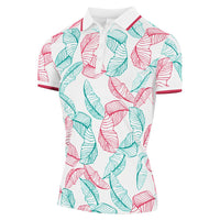 Island Green short sleeved polo leaf print