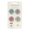 Ball marker & visor clip set - crystal flowers