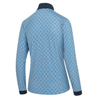 Island Green Hexagon Print 1/4 Zip - Blue