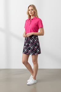 JRB Smart skort - Black with White and Rose Pink Cross