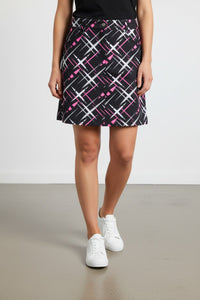 JRB Smart skort - Black with White and Rose Pink Cross