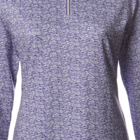 JRB 1/4 zipped mid layer - Purple/white dash