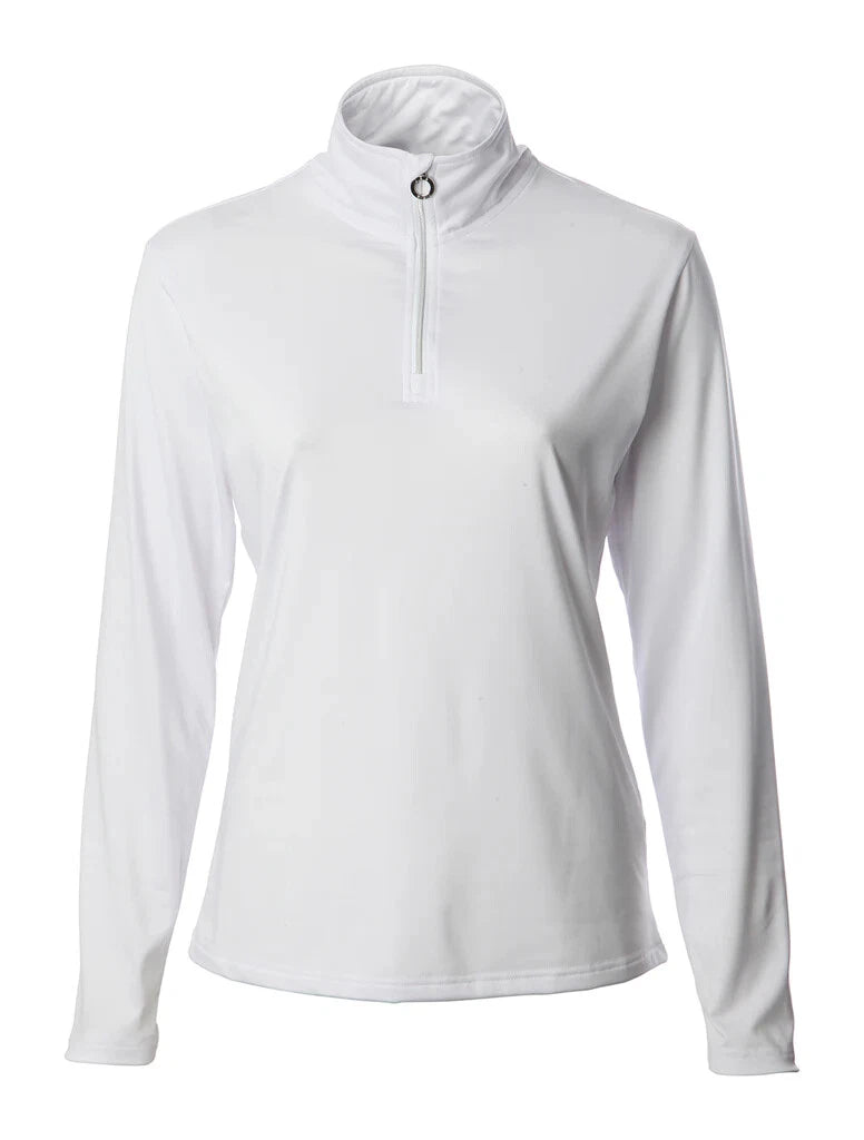 JRB  1/4 Zipped Mid Layer - White