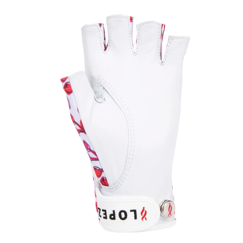 Nancy Lopez Half Finger Golf Glove (left and right hands) - Cherry