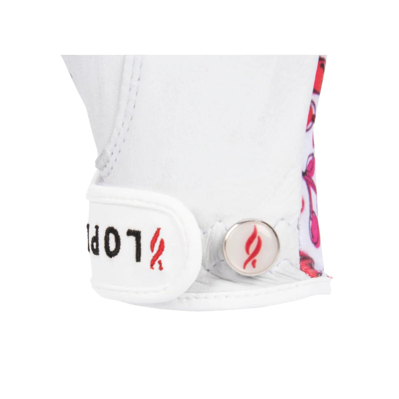 Nancy Lopez Half Finger Golf Glove (left and right hands) - Cherry