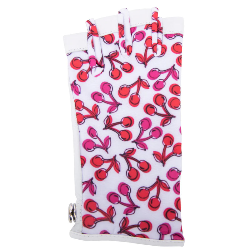 Nancy Lopez Half Finger Golf Glove (left and right hands) - Cherry