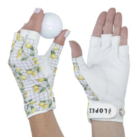 Nancy Lopez Half Finger Golf Glove (left and right hands) - Tart