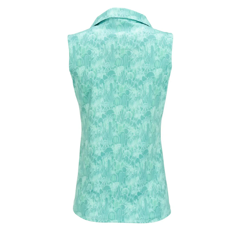 Nancy Lopez Sonora sleeveless polo - Aqua multi