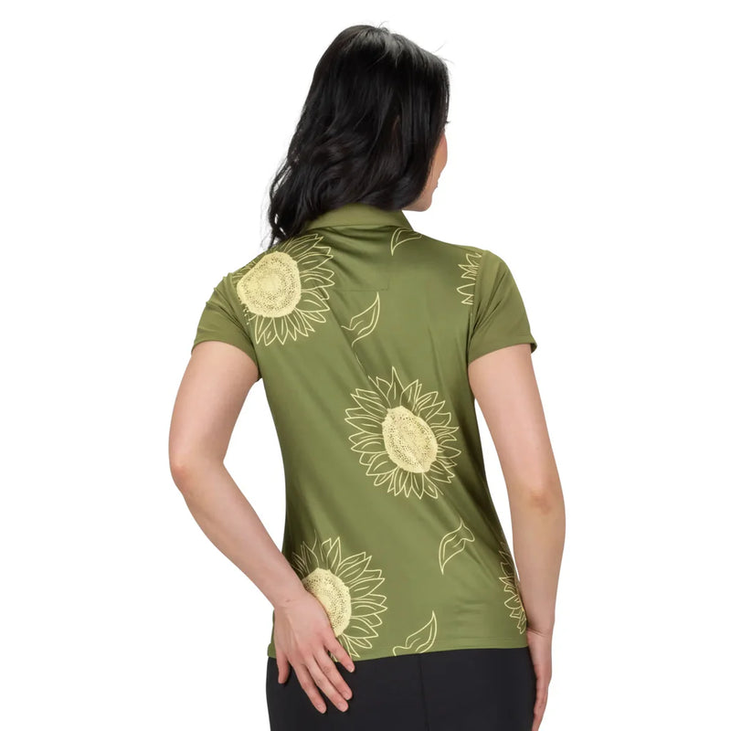 Nancy Lopez Sunny short sleeved polo - Olive Multi