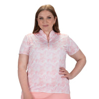 Nancy Lopez Agava short sleeved polo - Quartz multi