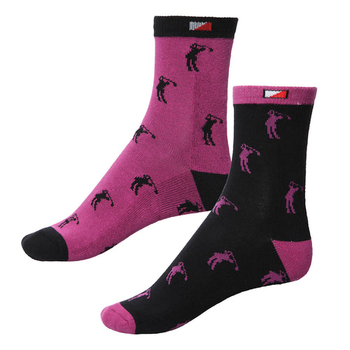 JRB Ladies Golf Sock (2 pair) - Orchid/Black
