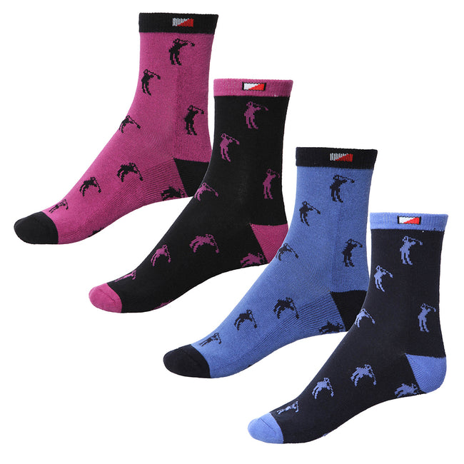 JRB Ladies Golf Sock (2 pair) - Orchid/Black