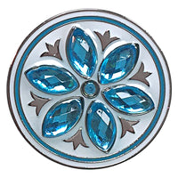 Ball marker and visor clip set - Crystal Flowers