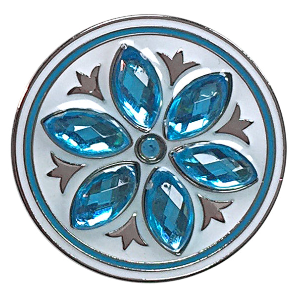 Ball marker and visor clip set - Crystal Flowers
