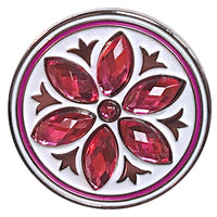 Ball marker and visor clip set - Crystal Flowers