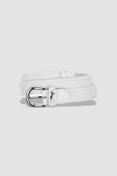 Woven golf belt - White