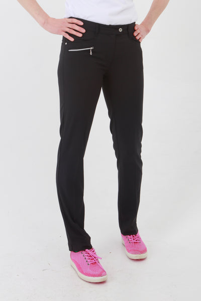 Such a comfortable fit for the ladies golf season. Ladies Golf trousers in a stylish black are perfect for your ladies golfing wardrobe.    Matched with the JRB Ladies Golf shirts in various stunning designs and you will look amazing when out doing your Daily Sports.