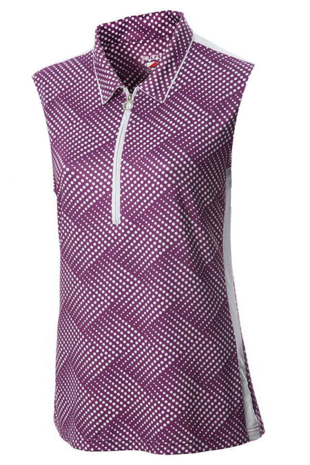 JRB sleeveless shirt - Lavender dot
