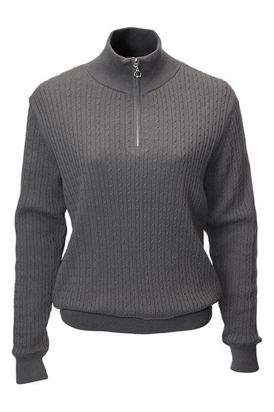 This JRB lined ladies golfing sweater is totally on trend with its cable knit.  Daily sports also have a similar range.  We currently have a golfing clothing sale on this item so it's a total bargain for lady golfers,   Its a ladies golfing sweater or a ladies golfing jumper?   The graphite is such a fashionable colour.