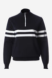 JRB Stripe Sweater (1/4 zipped) - Navy