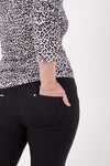 Black Ladies Golfing Capri trousers are perfect for your ladies golfing wardrobe.    Matched with the JRB Ladies Golf shirts in various stunning designs and you will look amazing when out playing on the golf course.  When searching for golf clothes for women, these black capri trouser are so popular especially for teams.