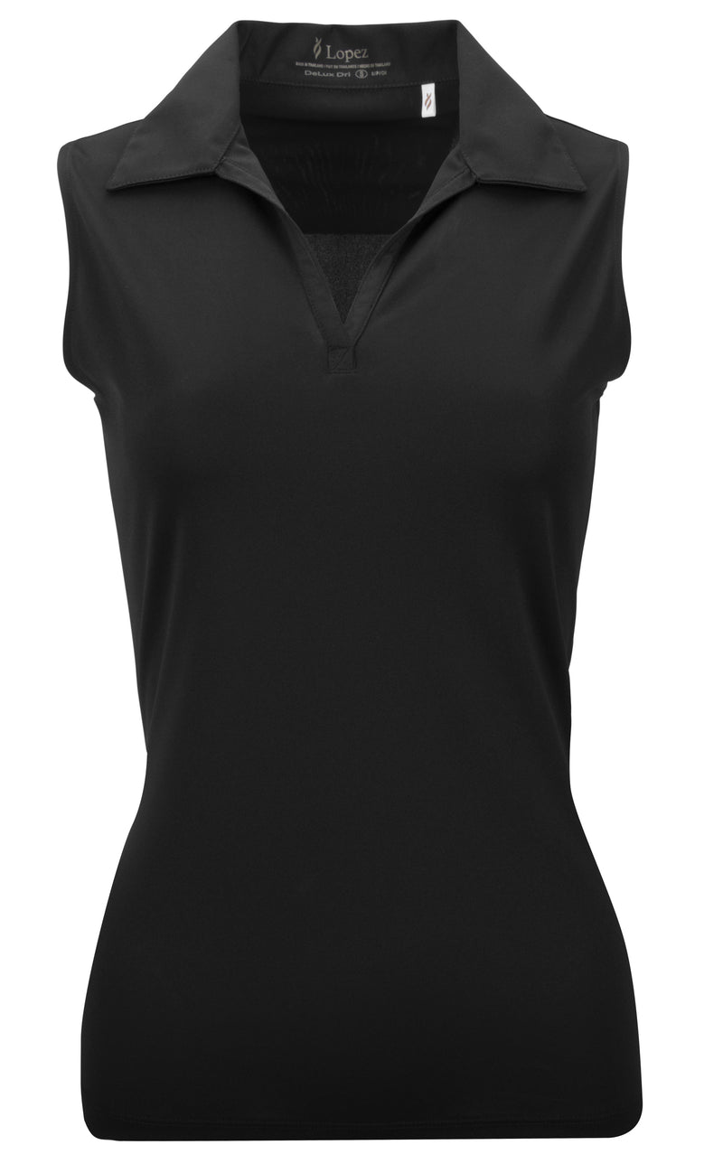 Nancy Lopez Legacy sleeveless polo - Black