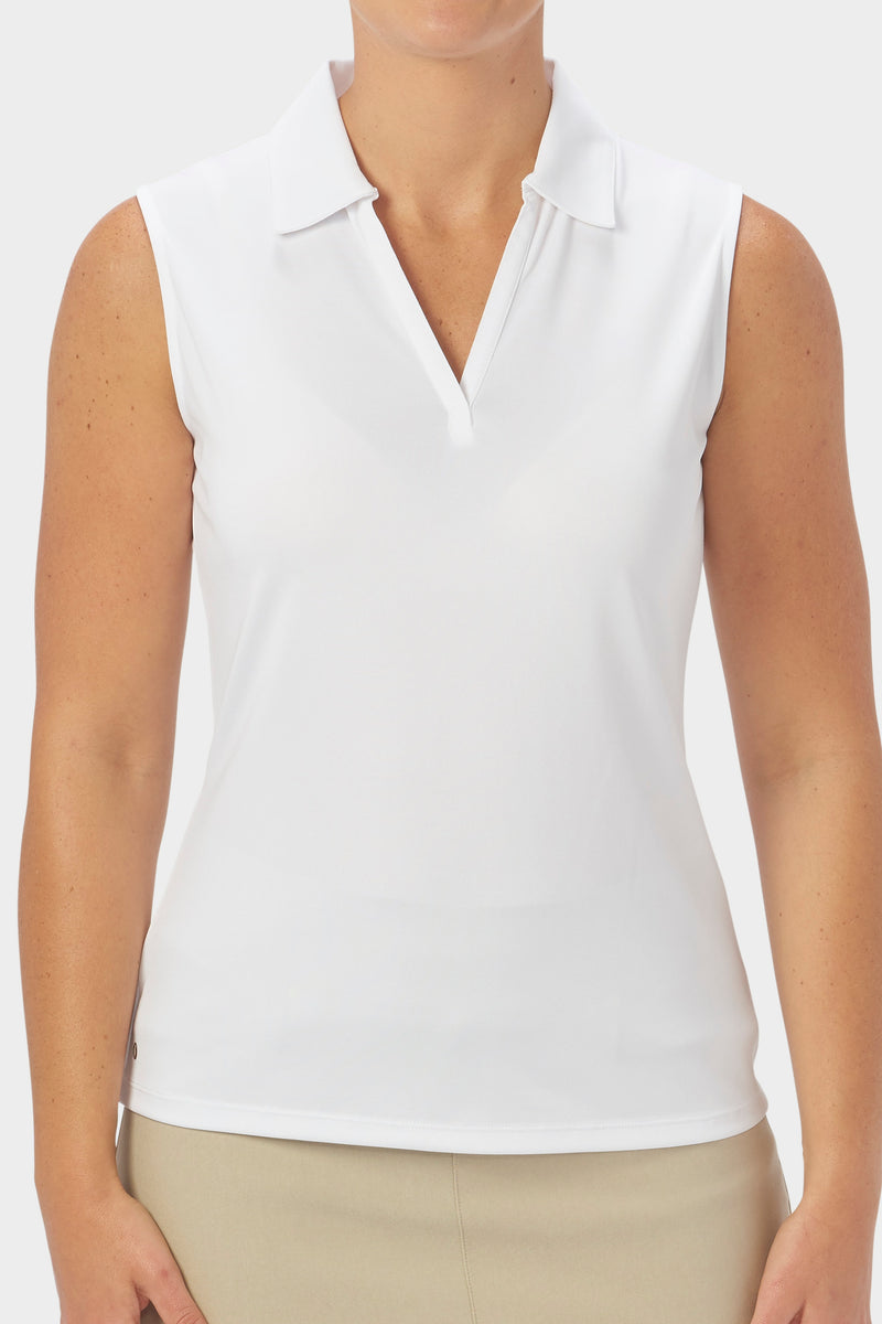 Nancy Lopez Legacy sleeveless polo - White