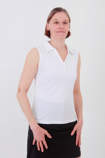 JRB sleeveless shirt - White/black dot