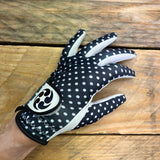 Suitably Sporty Golf Glove - Black Polka