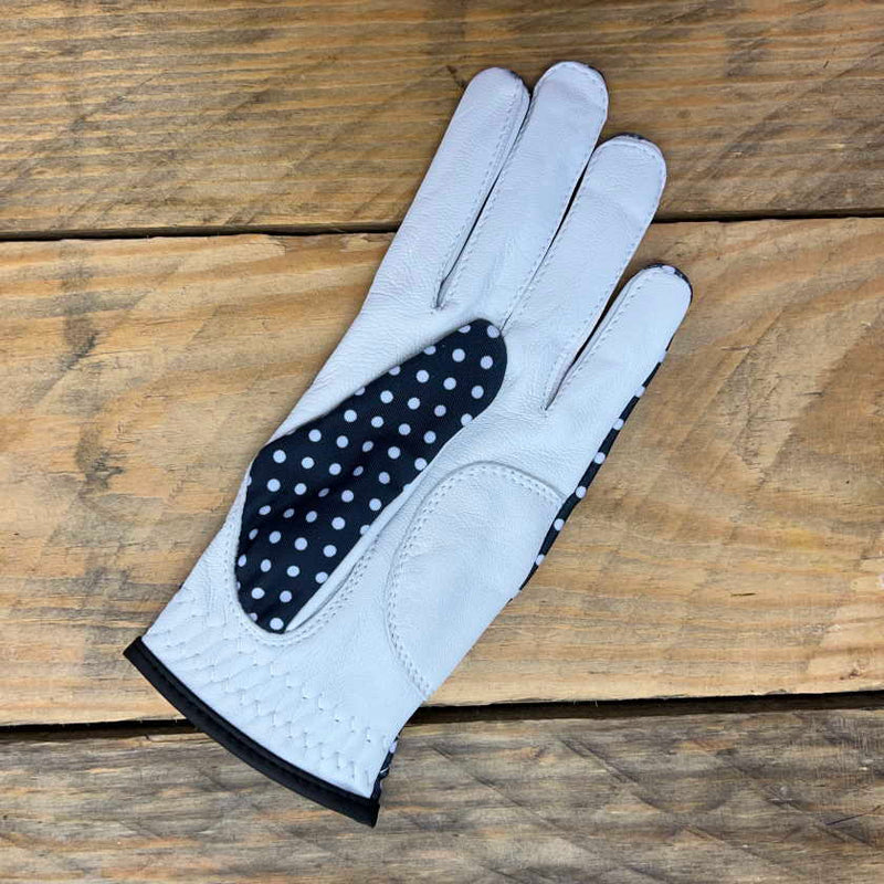 Suitably Sporty golf glove (left hand) - Black Polka