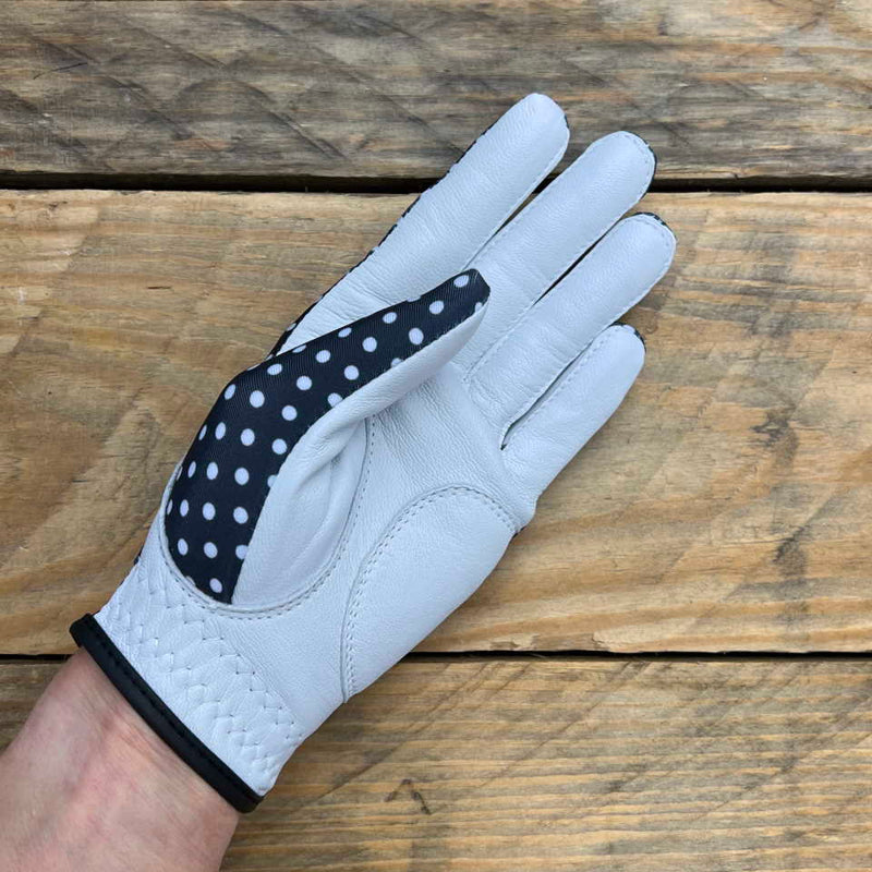 Suitably Sporty golf glove (left hand) - Black Polka