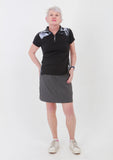 Golfing ladies, we know you're going to love this ladies golf skort. If you are looking for golf clothes for women then look at these fashionable, gun metal grey ladies golf skort. Matched with the JRB Ladies Golf shirts in various stunning designs and you will look amazing when out playing your Daily Sports.