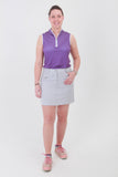 This light grey golfing skirt is similar to a golfing skort but has comfortable inbuilt pants.  Lady golfers need a classic piece to match their golfing shirts that are a little more detailed in design.  Women golfers will love this for their daily sports.