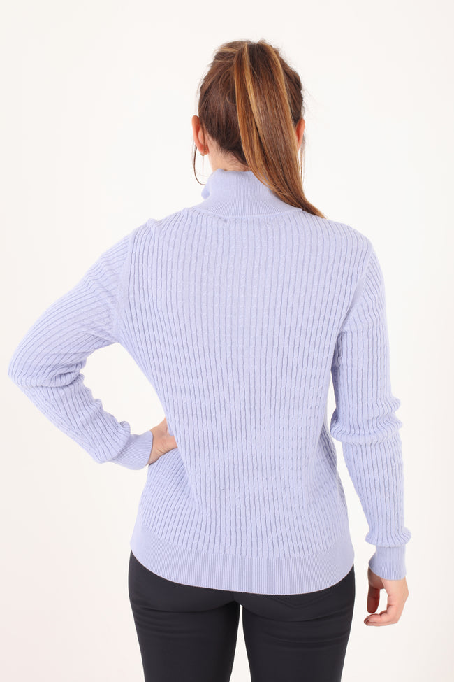 JRB cable lined sweater - Heron blue