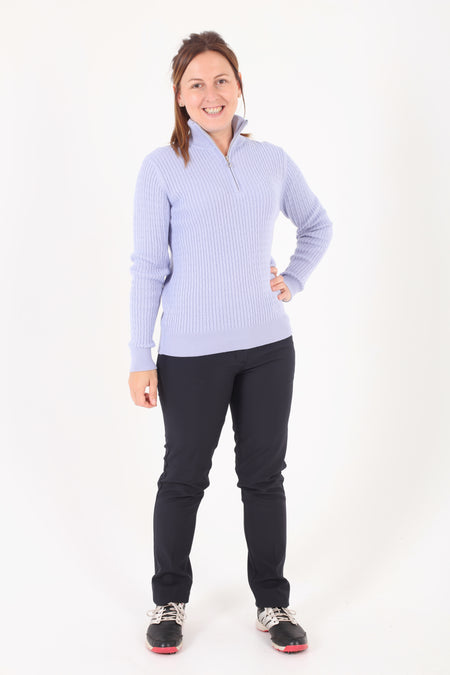 JRB Stripe Sweater (1/4 zipped) - Black