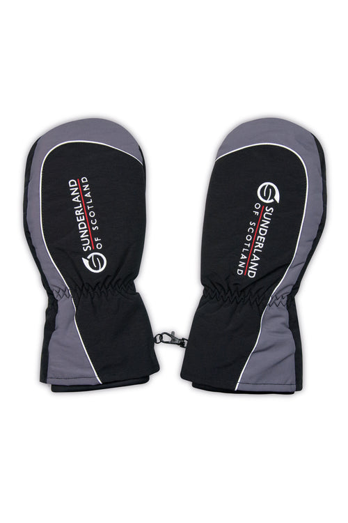 Sunderland unisex thermal lined showerproof mittens - grey/black