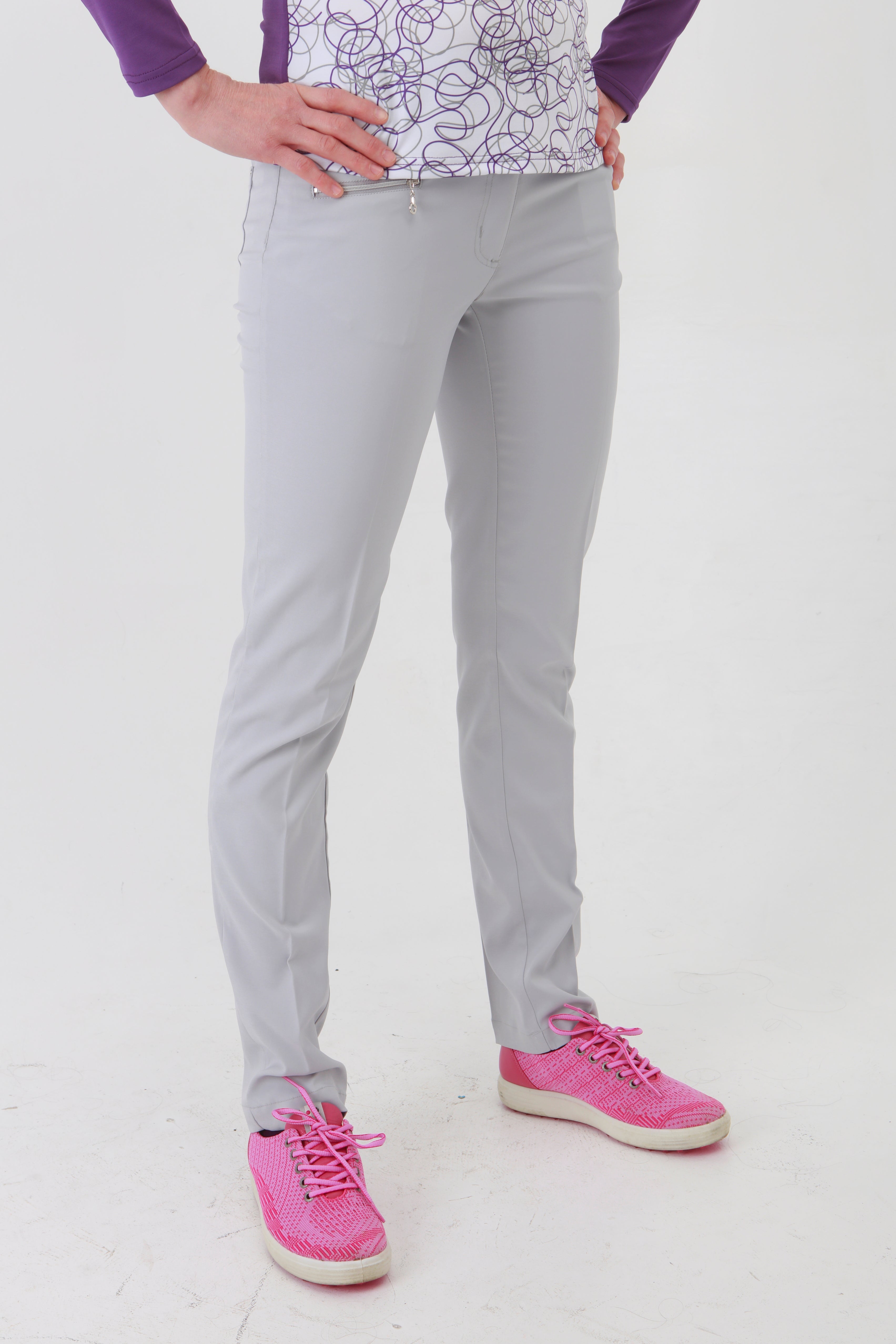 Light grey ladies trousers best sale