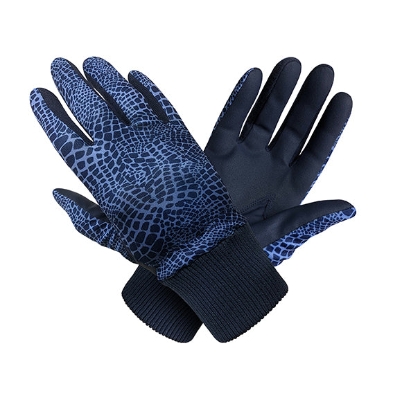 Polar stretch winter gloves (pair) - Navy snake