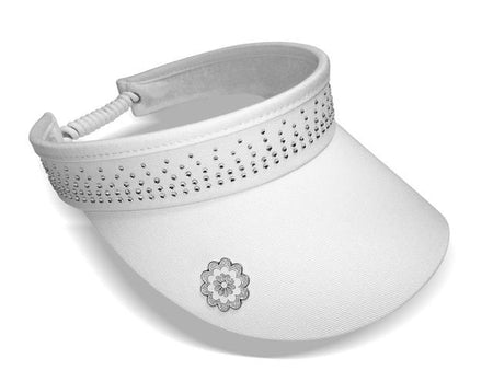Magnetic soft fabric Golf Cap - White with jewel detail