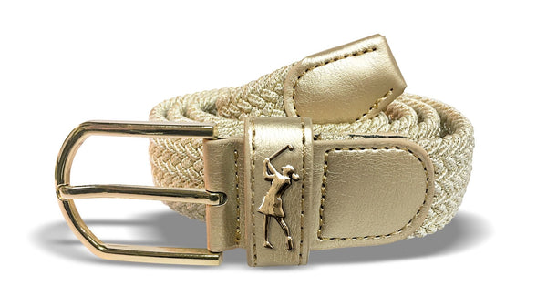 Woven golf belt - Gold