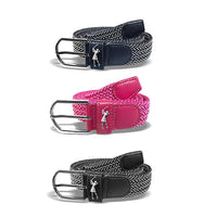 Two tone Woven golf belt - Pink and White