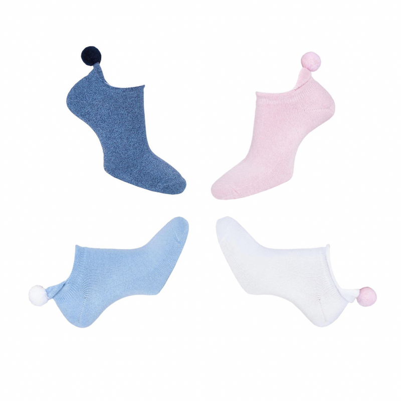 Glenmuir Pom Pom socks - pale blue