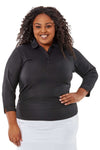 Nancy Lopez Journey 3/4 sleeved polo - Black