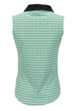 Nancy Lopez Shift sleeveless polo - Green/White/Black Multi